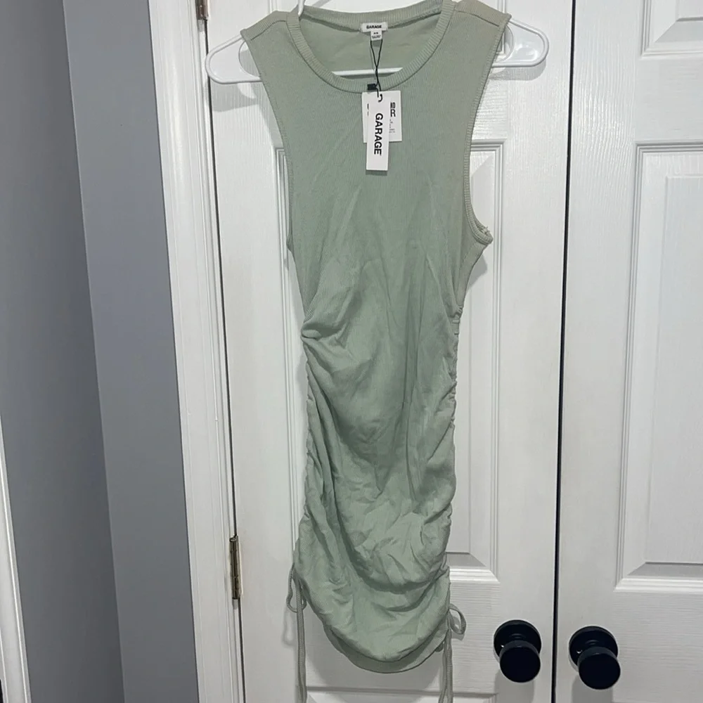 Garage Ria Side Ruched Ribbed Tank Dress - Picture 2 of 8